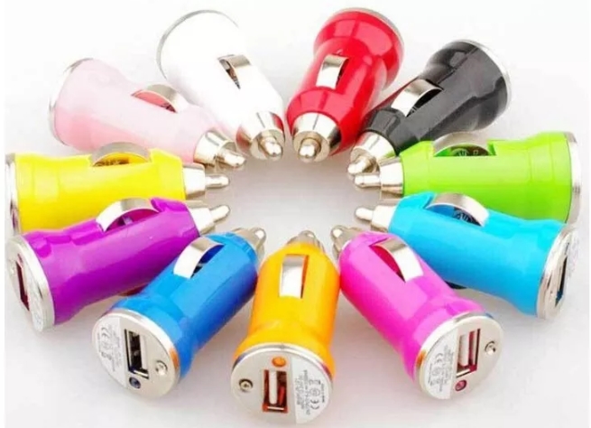 Mayoreo 50 Cargadores Usb Para Auto Colores Salida 5v 1a